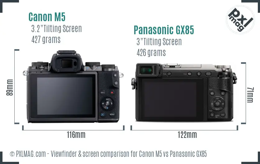 Canon M5 vs Panasonic GX85 Screen and Viewfinder comparison