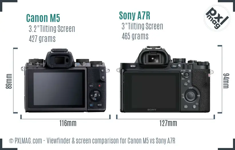 Canon M5 vs Sony A7R Screen and Viewfinder comparison