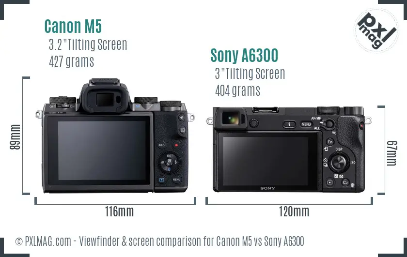 Canon M5 vs Sony A6300 Screen and Viewfinder comparison Canon M5 vs Sony A6300 Screen and Viewfinder comparison