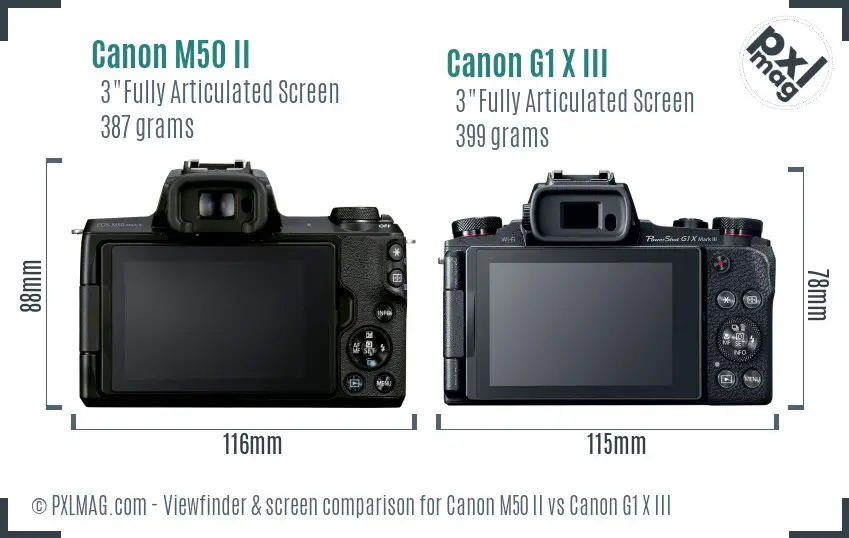 Canon M50 II vs Canon G1 X III Screen and Viewfinder comparison Canon M50 II vs Canon G1 X III Screen and Viewfinder comparison