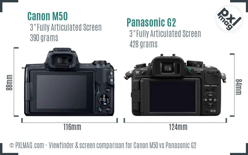 Canon M50 vs Panasonic G2 Screen and Viewfinder comparison