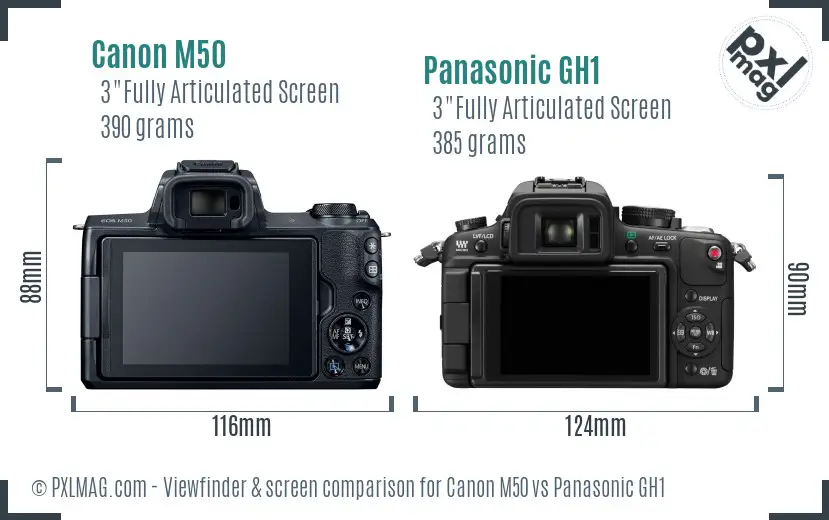 Canon M50 vs Panasonic GH1 Screen and Viewfinder comparison