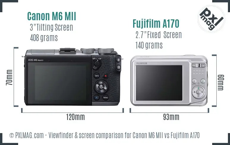 Canon M6 MII vs Fujifilm A170 Screen and Viewfinder comparison Canon M6 MII vs Fujifilm A170 Screen and Viewfinder comparison