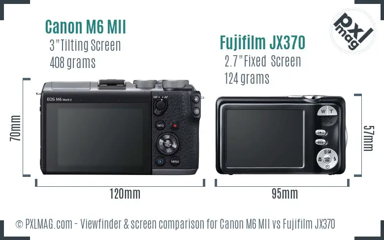 Canon M6 MII vs Fujifilm JX370 Screen and Viewfinder comparison Canon M6 MII vs Fujifilm JX370 Screen and Viewfinder comparison