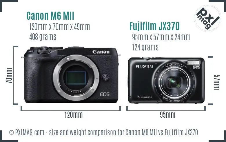 Canon M6 MII vs Fujifilm JX370 size comparison Canon M6 MII vs Fujifilm JX370 size comparison