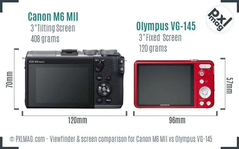 Canon M6 MII vs Olympus VG-145 Screen and Viewfinder comparison
