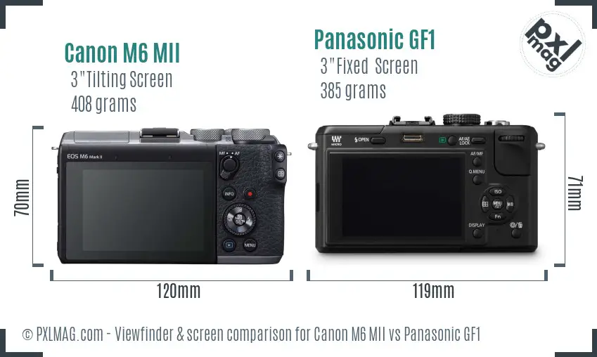 Canon M6 MII vs Panasonic GF1 Screen and Viewfinder comparison