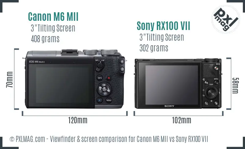 Canon M6 MII vs Sony RX100 VII Screen and Viewfinder comparison Canon M6 MII vs Sony RX100 VII Screen and Viewfinder comparison