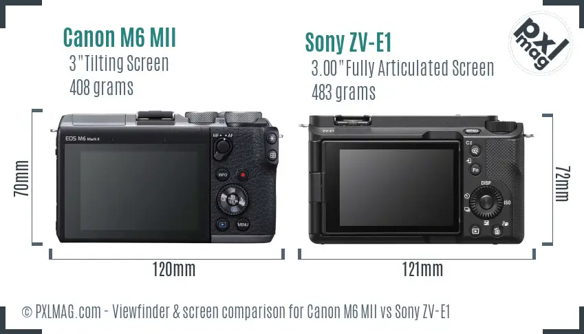 Canon M6 MII vs Sony ZV-E1 Screen and Viewfinder comparison