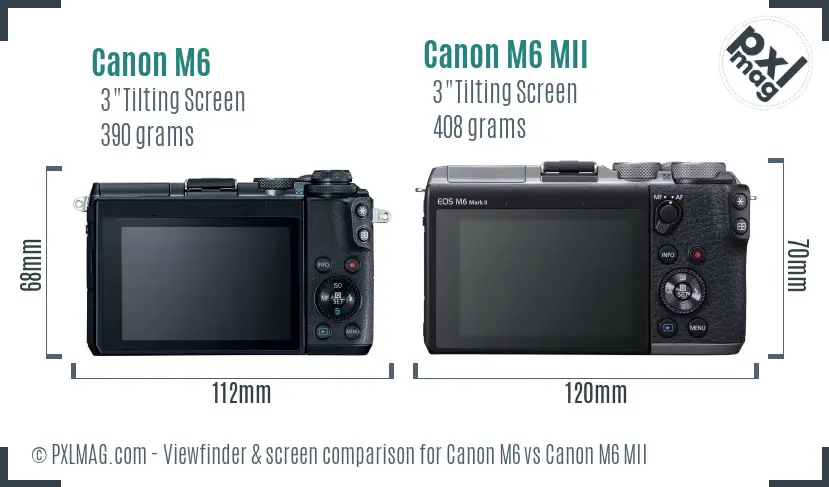 Canon M6 vs Canon M6 MII Screen and Viewfinder comparison