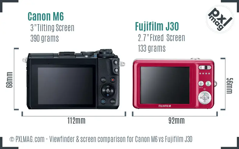 Canon M6 vs Fujifilm J30 Screen and Viewfinder comparison Canon M6 vs Fujifilm J30 Screen and Viewfinder comparison