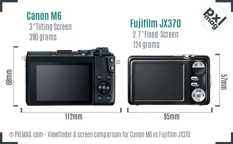 Canon M6 vs Fujifilm JX370 Screen and Viewfinder comparison