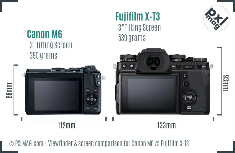 Canon M6 vs Fujifilm X-T3 Screen and Viewfinder comparison