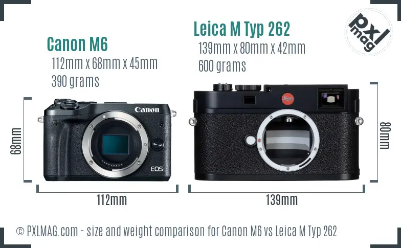 Canon M6 vs Leica M Typ 262 size comparison