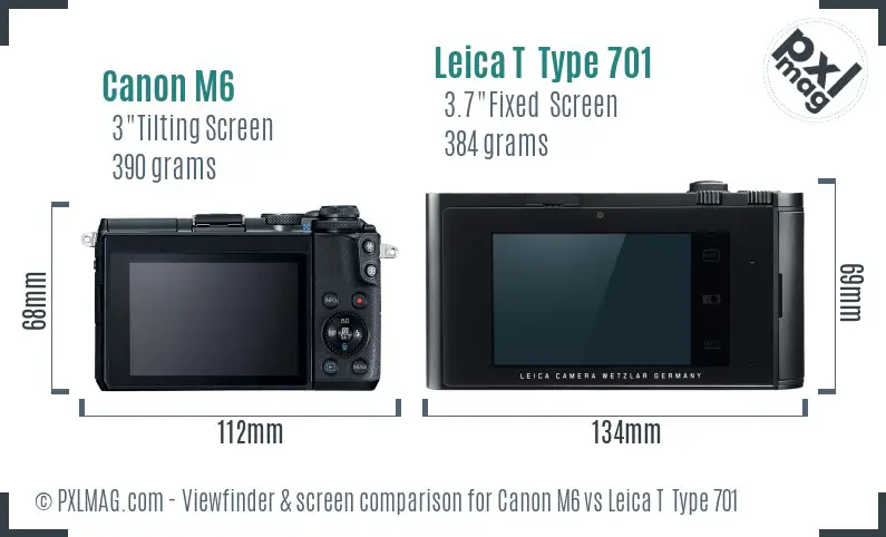 Canon M6 vs Leica T  Type 701 Screen and Viewfinder comparison