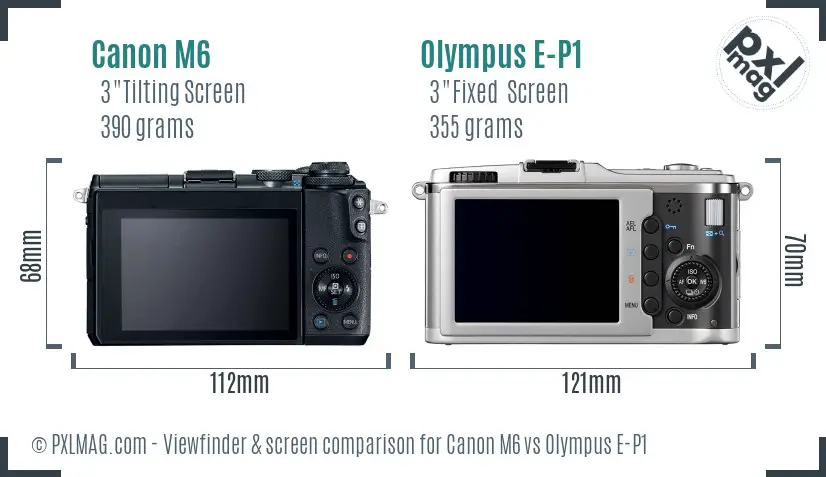 Canon M6 vs Olympus E-P1 Screen and Viewfinder comparison Canon M6 vs Olympus E-P1 Screen and Viewfinder comparison