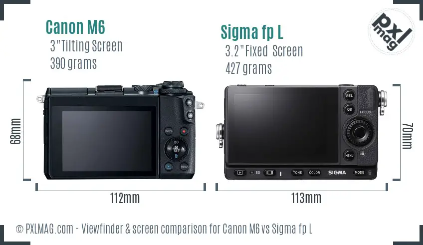 Canon M6 vs Sigma fp L Screen and Viewfinder comparison