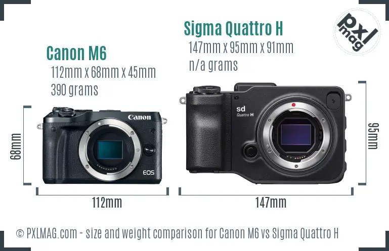 Canon M6 vs Sigma Quattro H size comparison