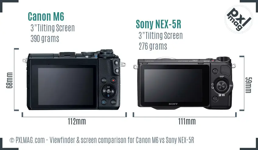 Canon M6 vs Sony NEX-5R Screen and Viewfinder comparison Canon M6 vs Sony NEX-5R Screen and Viewfinder comparison