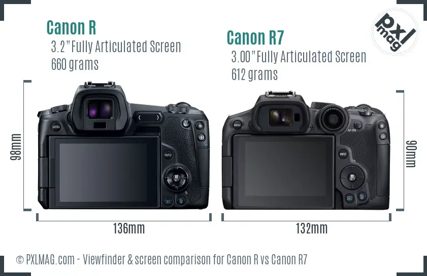 Canon R vs Canon R7 Screen and Viewfinder comparison Canon R vs Canon R7 Screen and Viewfinder comparison