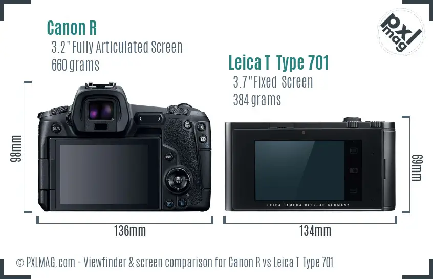 Canon R vs Leica T Type 701 Screen and Viewfinder comparison Canon R vs Leica T Type 701 Screen and Viewfinder comparison