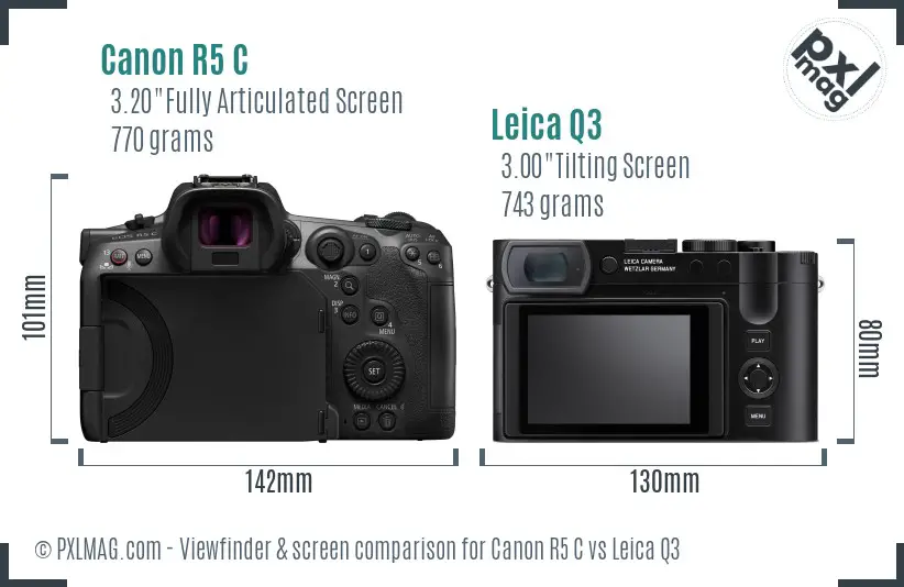 Canon R5 C vs Leica Q3 Screen and Viewfinder comparison Canon R5 C vs Leica Q3 Screen and Viewfinder comparison