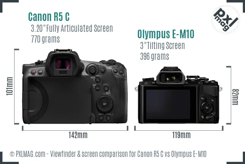 Canon R5 C vs Olympus E-M10 Screen and Viewfinder comparison Canon R5 C vs Olympus E-M10 Screen and Viewfinder comparison
