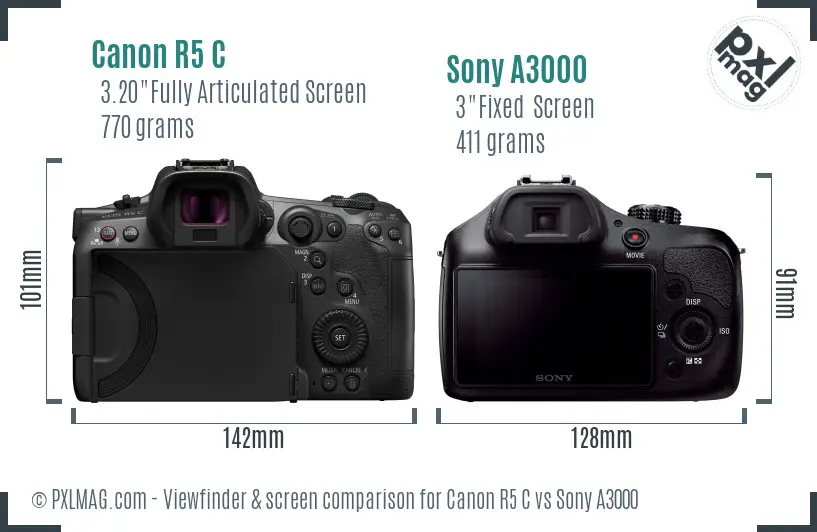 Canon R5 C vs Sony A3000 Screen and Viewfinder comparison Canon R5 C vs Sony A3000 Screen and Viewfinder comparison