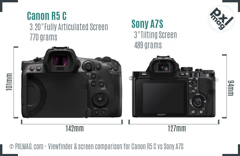 Canon R5 C vs Sony A7S Screen and Viewfinder comparison