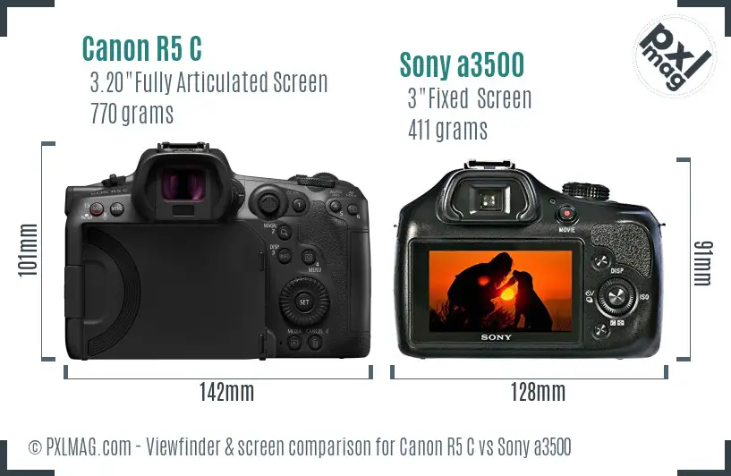 Canon R5 C vs Sony a3500 Screen and Viewfinder comparison