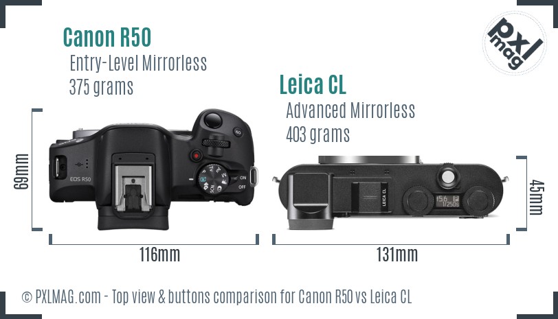 Top View R50 Note Canon R50 vs Leica CL Detailed Comparison - PXLMAG.com