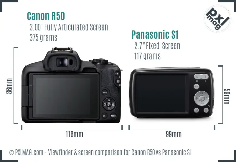 Canon R50 vs Panasonic S1 Screen and Viewfinder comparison Canon R50 vs Panasonic S1 Screen and Viewfinder comparison