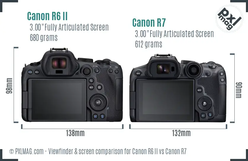 Canon R6 II vs Canon R7 Screen and Viewfinder comparison