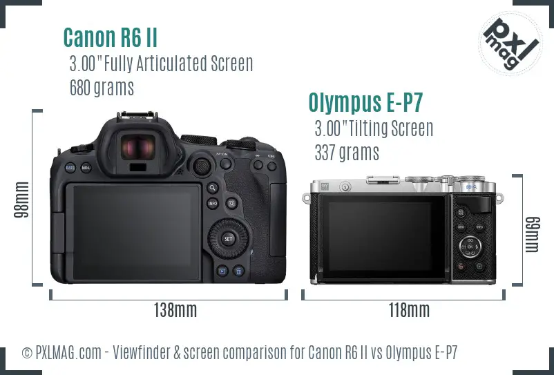 Canon R6 II vs Olympus E-P7 Screen and Viewfinder comparison Canon R6 II vs Olympus E-P7 Screen and Viewfinder comparison