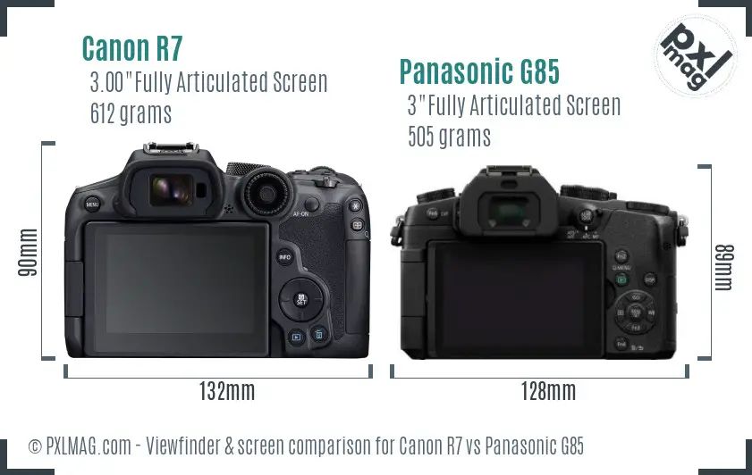 Canon R7 vs Panasonic G85 Screen and Viewfinder comparison
