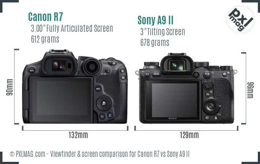 Canon R7 vs Sony A9 II Screen and Viewfinder comparison Canon R7 vs Sony A9 II Screen and Viewfinder comparison