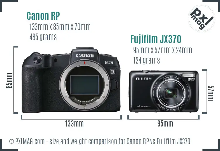 Canon RP vs Fujifilm JX370 size comparison