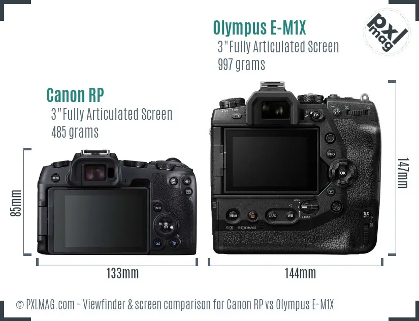Canon RP vs Olympus E-M1X Screen and Viewfinder comparison Canon RP vs Olympus E-M1X Screen and Viewfinder comparison