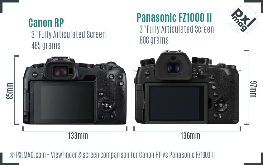 Canon RP vs Panasonic FZ1000 II Screen and Viewfinder comparison Canon RP vs Panasonic FZ1000 II Screen and Viewfinder comparison