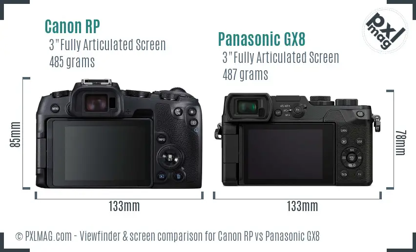 Canon RP vs Panasonic GX8 Screen and Viewfinder comparison Canon RP vs Panasonic GX8 Screen and Viewfinder comparison
