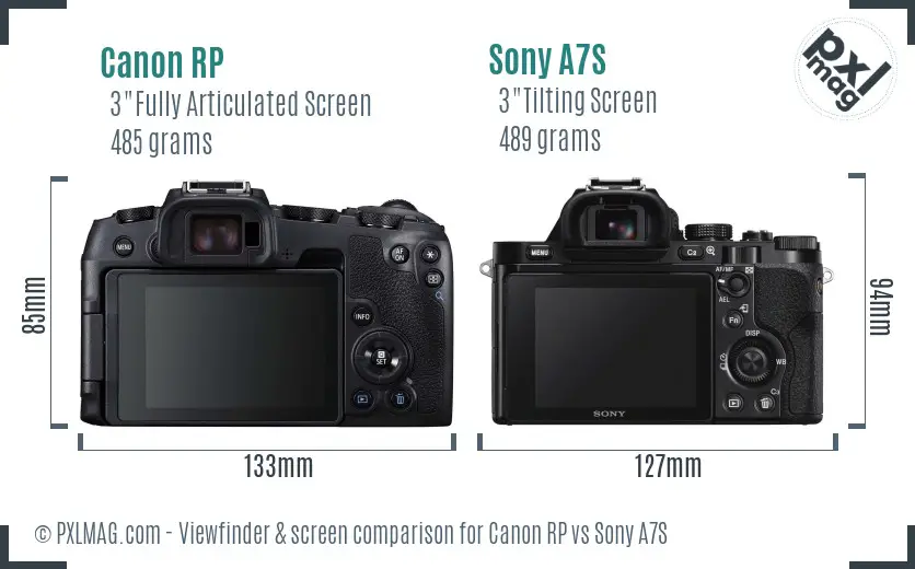 Canon RP vs Sony A7S Screen and Viewfinder comparison Canon RP vs Sony A7S Screen and Viewfinder comparison