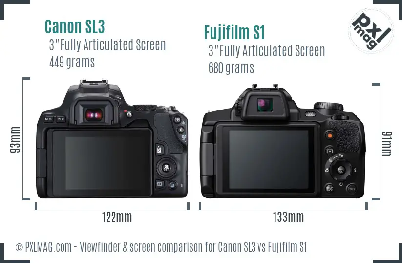 Canon SL3 vs Fujifilm S1 Screen and Viewfinder comparison Canon SL3 vs Fujifilm S1 Screen and Viewfinder comparison