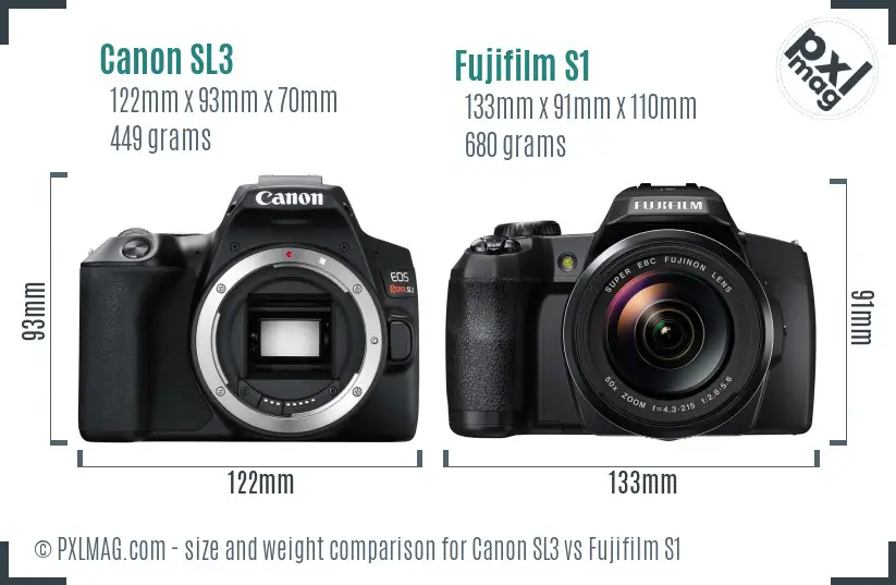 Canon SL3 vs Fujifilm S1 size comparison Canon SL3 vs Fujifilm S1 size comparison