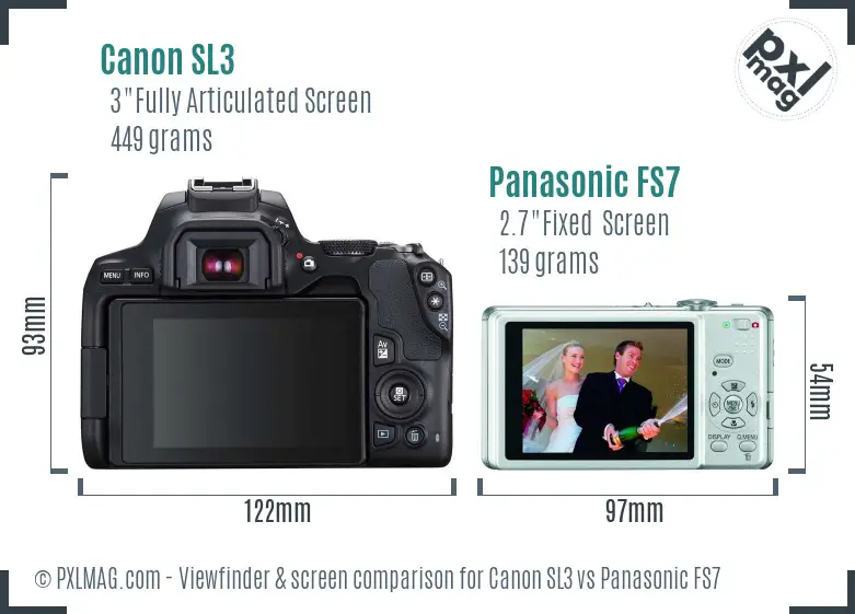 Canon SL3 vs Panasonic FS7 Screen and Viewfinder comparison