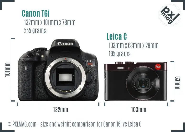 Canon T6i vs Leica C size comparison