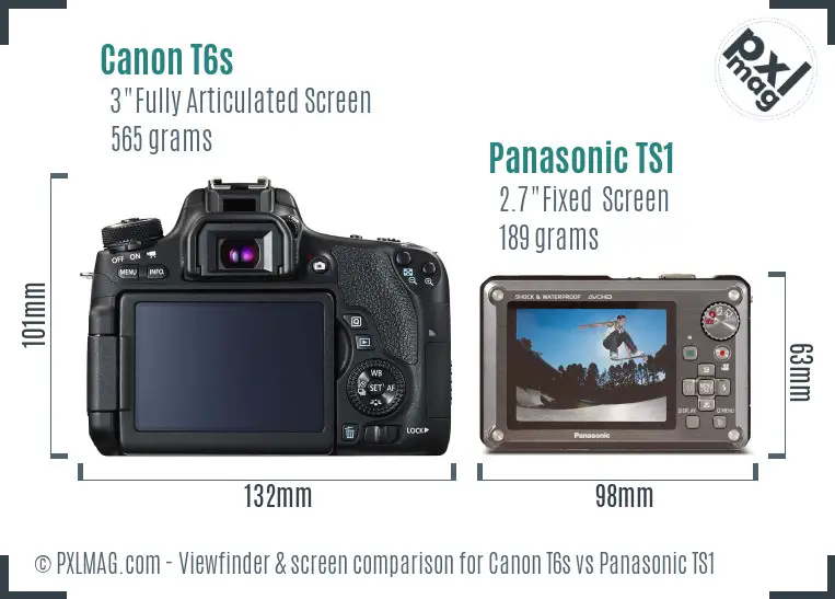 Canon T6s vs Panasonic TS1 Screen and Viewfinder comparison