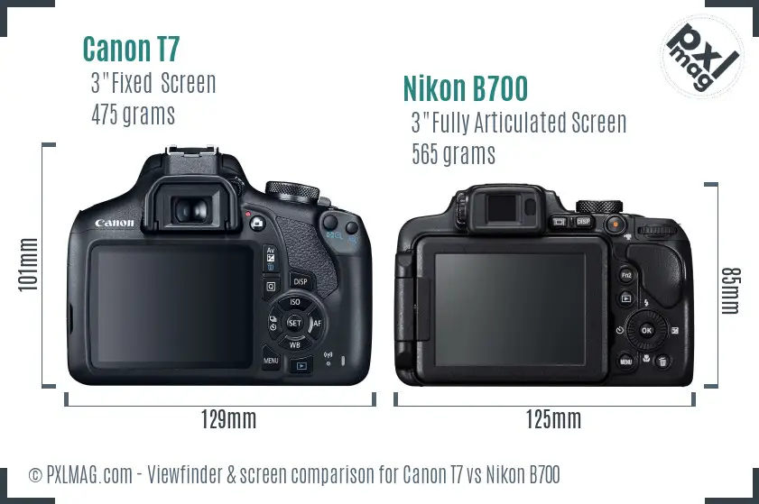 Canon T7 vs Nikon B700 Screen and Viewfinder comparison Canon T7 vs Nikon B700 Screen and Viewfinder comparison