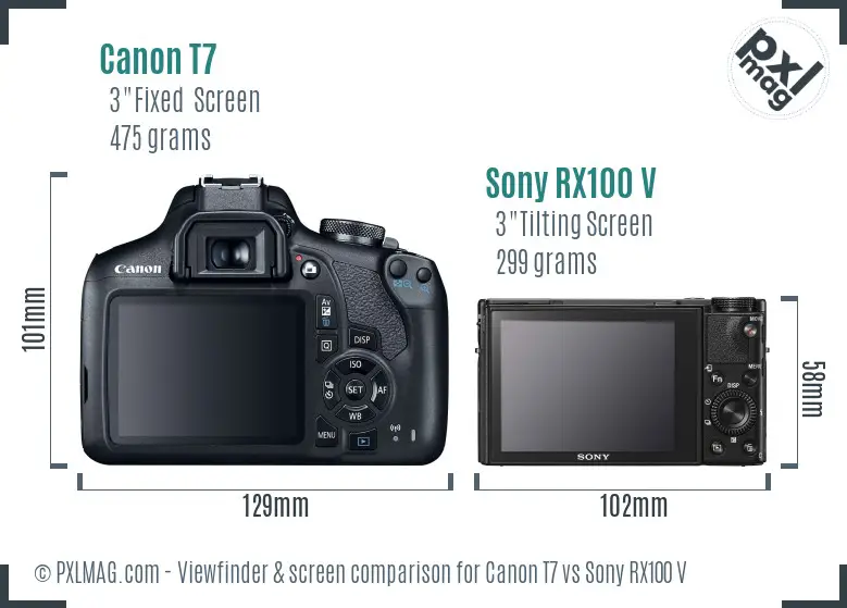 Canon T7 vs Sony RX100 V Screen and Viewfinder comparison Canon T7 vs Sony RX100 V Screen and Viewfinder comparison