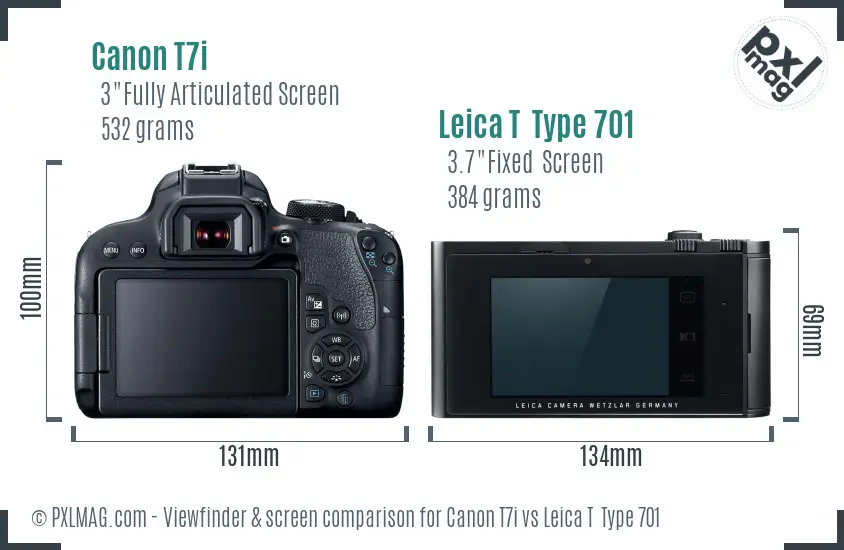 Canon T7i vs Leica T  Type 701 Screen and Viewfinder comparison