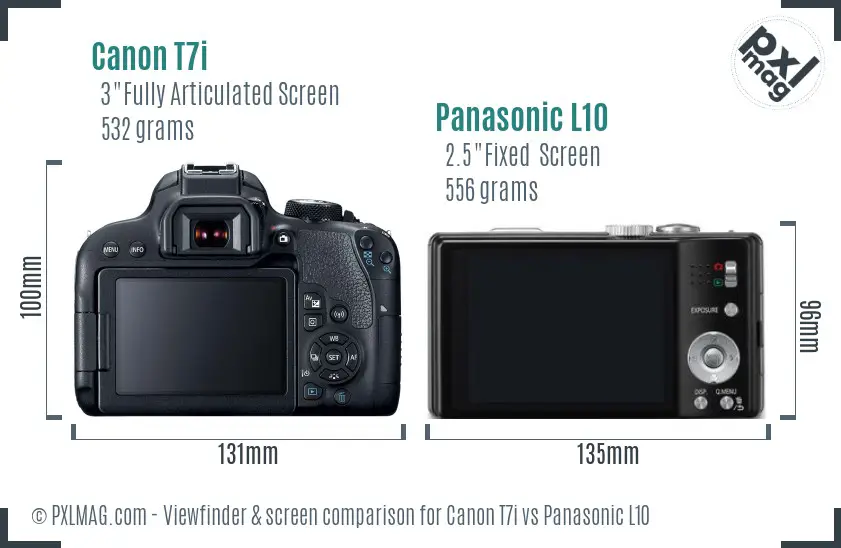 Canon T7i vs Panasonic L10 Screen and Viewfinder comparison